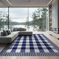 thumbnail image 2 of ODIKA 8'x10' Washable Area Rug Non-Slip Chair-Friendly Mat Checkered Front Grid Bordered Farmhouse Tartan Layout Layering Plaid Flowing for Dining Room, Large Office, Lounge, 2 of 7