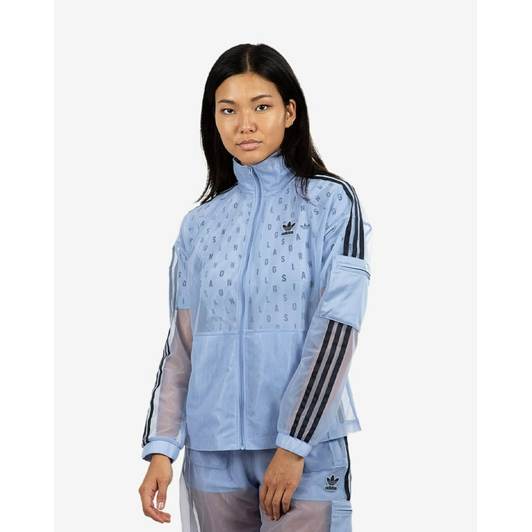 adidas Womens Originals Mesh Track Top GP2162 Size L Chalk Blue