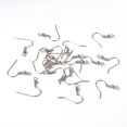 thumbnail image 3 of 2000pcs Brass Earring Hooks Ear Wire with Horizontal Loop Nickel Free Platinum 17~19x16~18x0.6~0.7mm 21~22 Gauge Hole: 2mm, 3 of 3