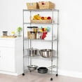 thumbnail image 3 of 5-Tier Wire Shelving with Wheels, 5-Tier, 30"" W x 14"" D (NEW MODEL), Chrome Plating, Plated Steel, 3 of 7