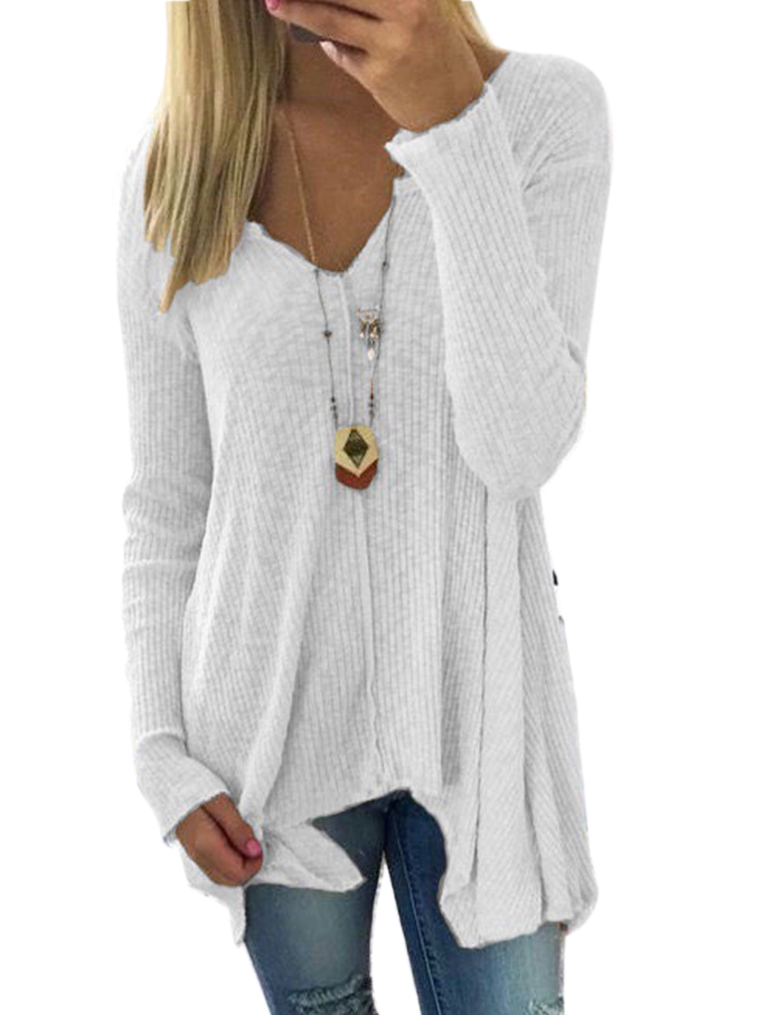 1X Women Comfortable Soft Long Sleeve Irregular Sweater Knitwear Winter Clothing 