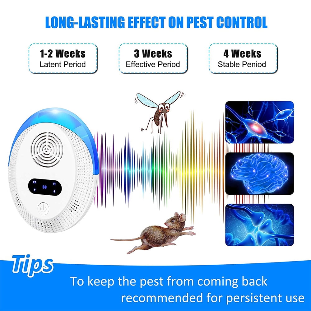 Ultrasonic Pest Repeller 6 Pack, Ultrasonic Pest Repellent, Variable frequency Pest Repeller Plug in Indoor, Pest Control for Insects, Mosquito, Mouse, Bug, Rodents