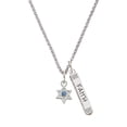 thumbnail image 1 of Delight Jewelry Silvertone Mini Star of David with Blue Crystal Silvertone Believe Faith Prayer Hope Bar Charm Necklace, 23", 1 of 4