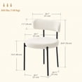 thumbnail image 2 of Boucle Dining Chairs Set of 4, Mid Century Modern Dining Room Chairs with Barrel Backrest, Upholstered White Kitchen Chairs for Dining Room, Restaurant, 2 of 6