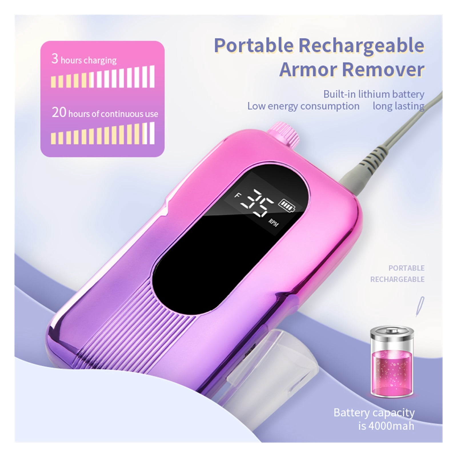 35000RPM Electric Nail Drill Manicure Machine For Polisher Pedicure Professional Nail Lathe Drilling Machine With Tool Kit ,Low Noise