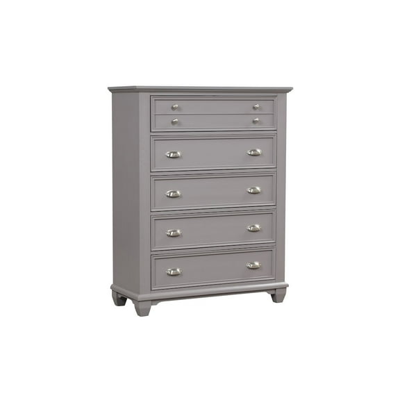 New Classic Furniture Jamestown Wood 5-Drawer Chest, Gray