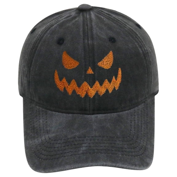 Hats For Women Black Sun Visors For Women Fashion Embroidered Wash Retro Soft Top Halloween Personality Men Hats