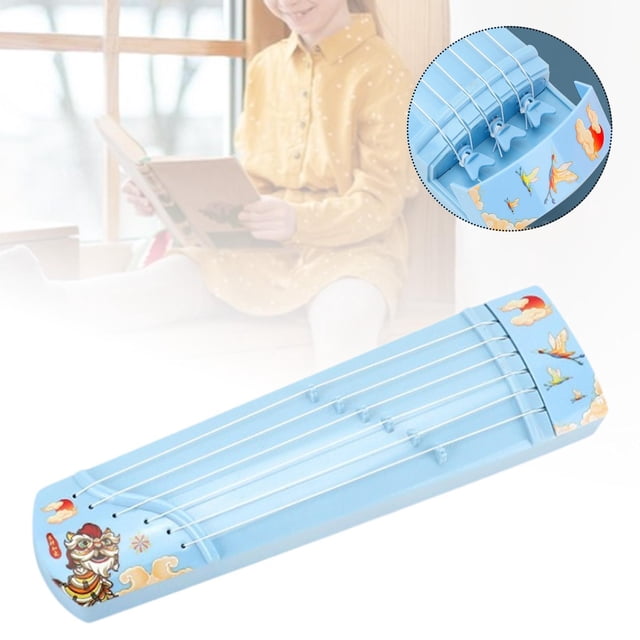 Guzheng instrumento chino juguete musical simulación de juguete instrumental niños suaves juguete guzhengs para niñas niños niños principiantes Azul