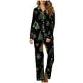 thumbnail image 2 of Xihbxyly Christmas Pajamas for Women, Women's Christmas Printed Pajama Set for Daily Home Wear Two-Piece Pajama Set with Pocket, 2 of 6