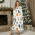 thumbnail image 4 of DISNIMO Floral Print Womens Sleepwear Long Sleeve Nightgown Soft V Neck Sleep Shirt Full Length Night Gowns Button Up Nightshirts, S, 4 of 8