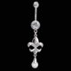 thumbnail image 2 of Colgante de moda Anillo de ombligo con circonita de pulpo lindo Anillo piercing para el cuerpo (blanco plateado), 2 of 5