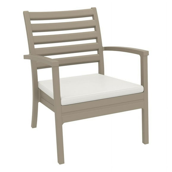 Compamia Artemis XL Club Chair in Taupe with Acrylic Fabric Natural Cushions
