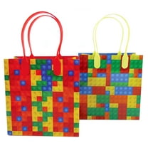 TinyMills Building Blocks Brick Party Favor Bags Treat Bags, 12 Pack for Birthday Party Favor Goody Bags