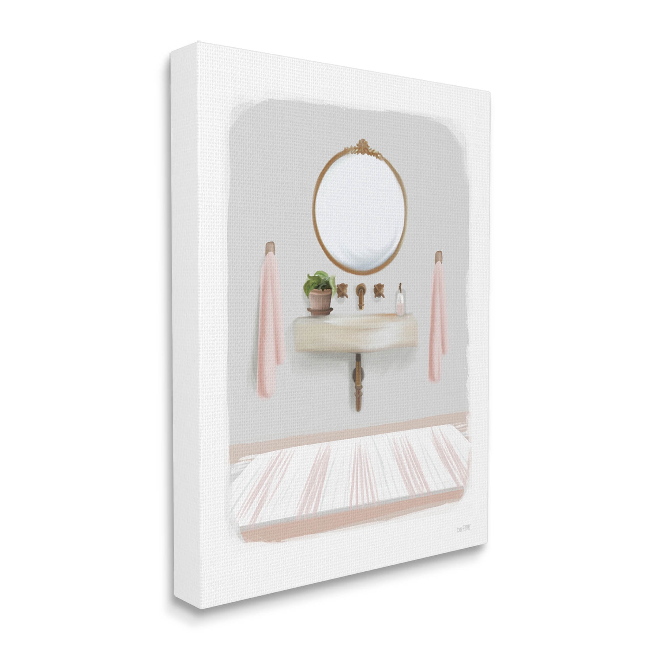 Stupell Industries Cozy Bathroom Sink Scene Graphic Art Gallery Wrapped Canvas Print Wall Art, Design by House Fenway