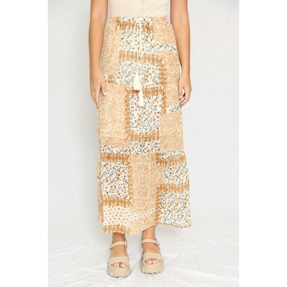 Miss Sparkling Bandana Print Maxi Skirt
