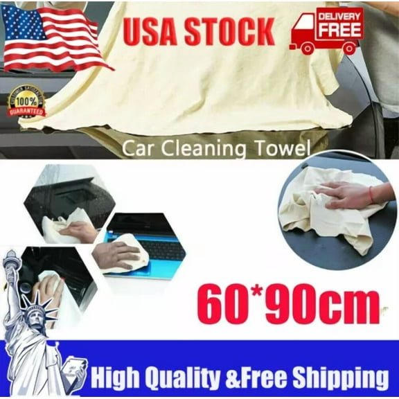 Natural Chamois Leather Car Washing Absorbent Drying Shammy Towel Cleaning Cloth