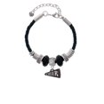 thumbnail image 2 of Delight Jewelry Acrylic 3/4" Black Cheer Megaphone Aunt Celtic Knot Leather Bead Bracelet, 7"+2" Extender, 2 of 4