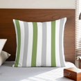 thumbnail image 4 of Green Grey Stripe Pillow Covers 16x16 Inch, Modern Farmhouse Vertical Striped Linen Pillowcase with Invisible Zipper, Decorative Throw Pillow Covers Cushion Case for Couch Sofa Bed Living Room, 4 of 9