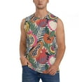 thumbnail image 2 of Fotbe Men's Tropical Fruit Print Men's Sleeveless Muscle Tank Tops Casual T-Shirts for Gym Workout Beach-X-Large, 2 of 8