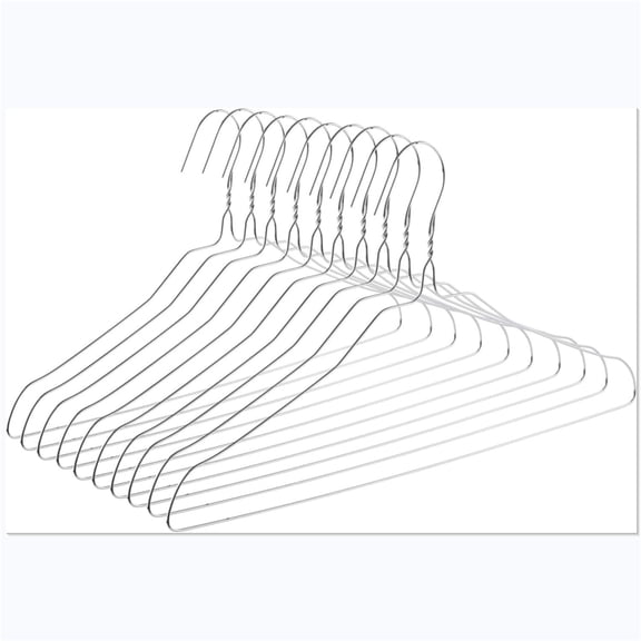 Metal Wire Hangers, 10 Pack, Silver | Slim and Space-Saving Clothes Hangers, Durable for Closet Organization and Garment Storage