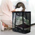 thumbnail image 6 of Nylon Mesh Dirty Clothes Storage Bag with Hanging Portable Foldable Large Capacity Laundry Bags Basket for Home Travel Organizer, 6 of 7