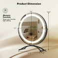thumbnail image 3 of Costway Miroir de Maquillage Rond 16 Pouces avec 3 Couleurs de Lumières à Intensité Réglable et Fonction Mémoire Noir, 3 of 10