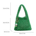 thumbnail image 4 of Bolsa De Almacenamiento Bolsa de vagabundo tejida para mujer, embrague femenino de malla a la moda con colgante bonito (verde) Tmvgtek Para Estrenar, 4 of 9