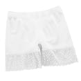 thumbnail image 2 of Womens Nylon Spandex Seamless Lace Boyshorts - High Waisted No VPL Invisible Underwear Breathable Panties White,Size Free Size, 2 of 5
