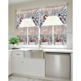 thumbnail image 4 of Christmas Kitchen Curtains Swag Valance and Tier Curtains Set 24 Inch Length, Snowflake Snowman Xmas Tree Farmhouse Rod Pocket Drape Panels Pair Swag Curtains for Bathroom/Cafe/Window, 4 of 6
