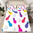 thumbnail image 2 of Castle Fairy Colorful Bowling Full Size Sheets for Kids Children,Sport Bed Sheets, 2 of 7