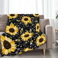 thumbnail image 3 of Sunflower Blanket Super Cozy Soft Sunflower Throw Blanket Gifts for Women Girls Warm Plush Fluffy Sunflower Bee Stuff Fleece Flannel Gift Blankets for Kids Adults 80"X60", 3 of 6
