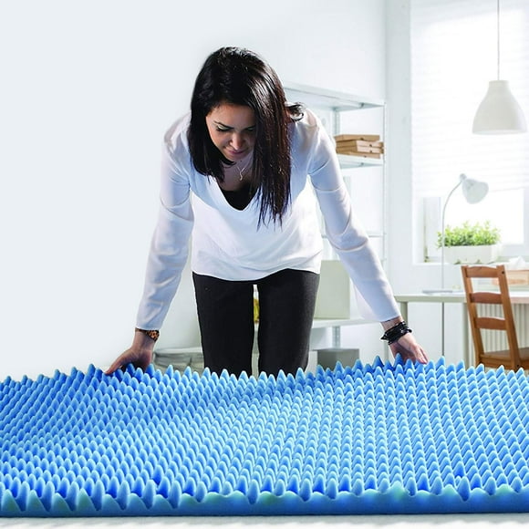 DMI Foam Mattress Topper, Egg Crate Foam Pad, Mattress Pad and Bed Topper for Support, Air Circulation, Pressure Relief and Weight Distribution, Hospital Size Mattress, 33 x 72 x 4, Blue