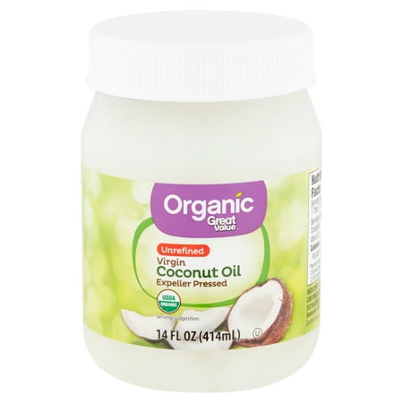 Great Value Organic Unrefined Virgin Coconut Oil, 14 fl (Best Raw Coconut Oil)