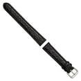 thumbnail image 2 of 18mm Black Alligator Grain Leather Silver-tone Buckle Watch Band, 2 of 3