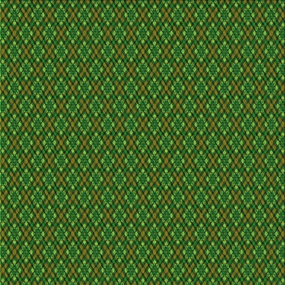 Ahgly Company Indoor Square Patterned Dark Lime Green Area Rugs, 7' Square