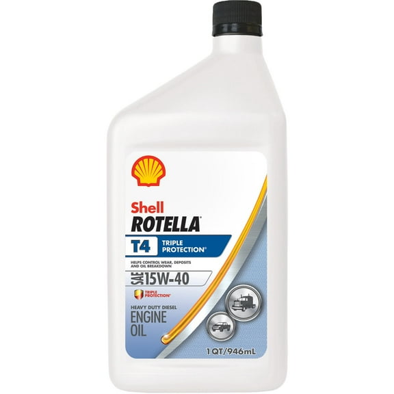 Shell Rotella T4 Triple Protection 15W-40 Diesel Engine Oil, 1 Qt. Pack of 6