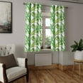 thumbnail image 2 of Ambesonne Jungle Grommet Curtain, Vintage Tropical Palm Leaf, 50" x 63", Fern Green Lime, 2 of 6