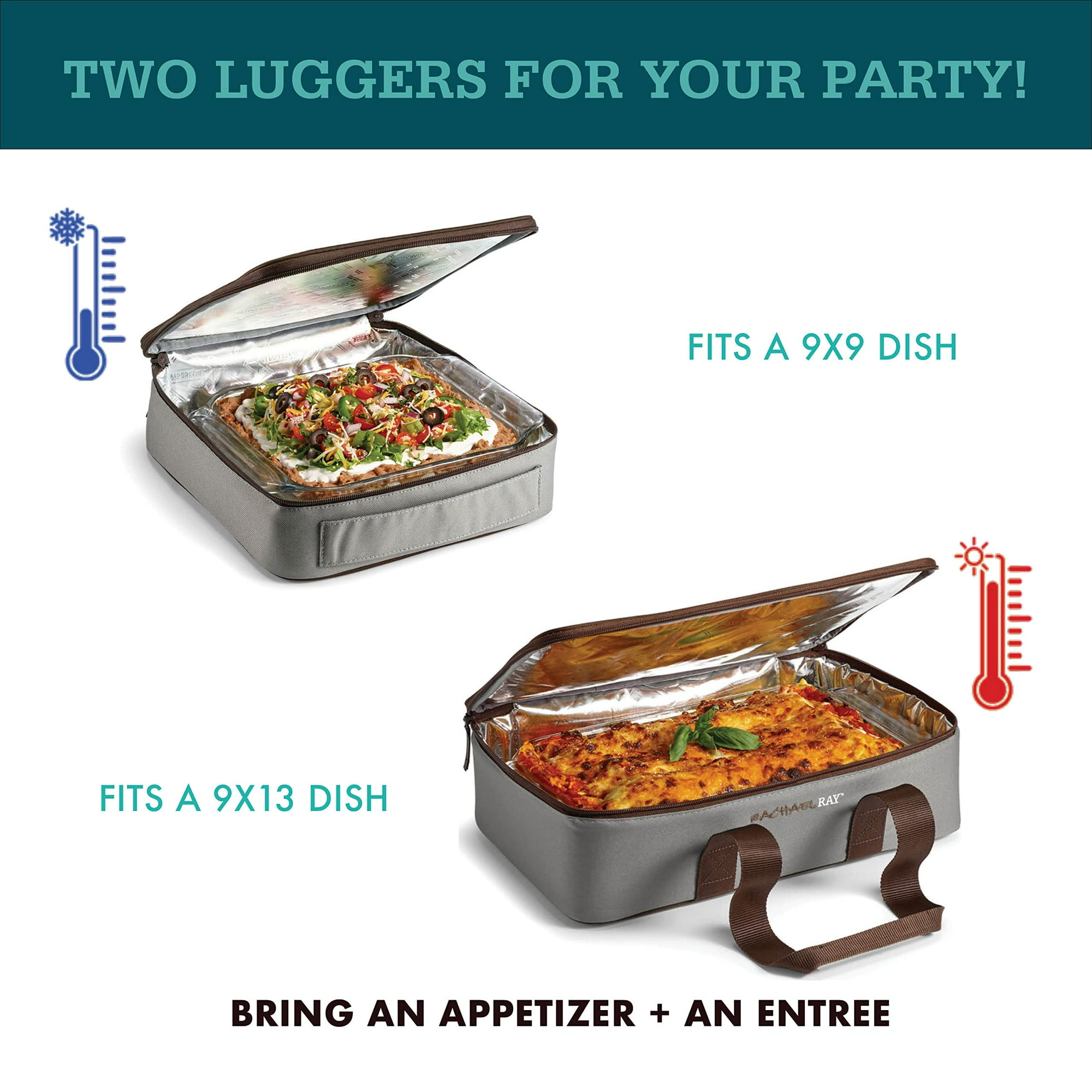 Rachael Ray Lugger Duo, Insulated Casserole Carrier for Hot or