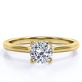 thumbnail image 1 of JeenMata Impresionante Anillo para Mano Derecha con Solitario de 1 Quilate de Talla Brillante Redonda Engastado en Garras en Baño de Oro Amarillo de 18 K sobre Plata, 1 of 6