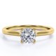 thumbnail image 1 of JeenMata Impresionante Anillo para Mano Derecha con Solitario de 1 Quilate de Talla Brillante Redonda Engastado en Garras en Baño de Oro Amarillo de 18 K sobre Plata, 1 of 6