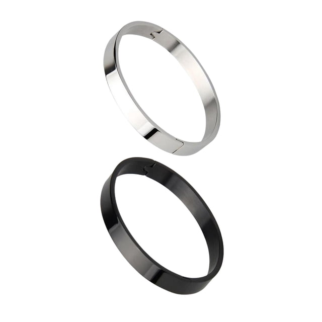 Pulsera de Acero Inoxidable Diseño Elegante Pulsera Tipo Brazalete Liso Brazalete para Pareja Superficie Pulida Adecuada para Regalo Aniversario Relación de Pareja