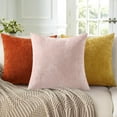 thumbnail image 2 of COOKCOK Chenille Black Throw Pillow Covers 18x18 Inch Set of 2, Decorative Soft Couch Pillow Covers Solid Dyed Accent Farmhouse Neutral Square Pillow Cases for Sofa Bed Living Room, Pink, 2 of 7