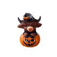 thumbnail image 4 of Halloween Highland Cow Figurine Witch Hat Jack O Lantern Resin Tabletop Decor for Home Mantel Shelf Indoor Halloween Party Decoration 5.5 Inch, 4 of 8