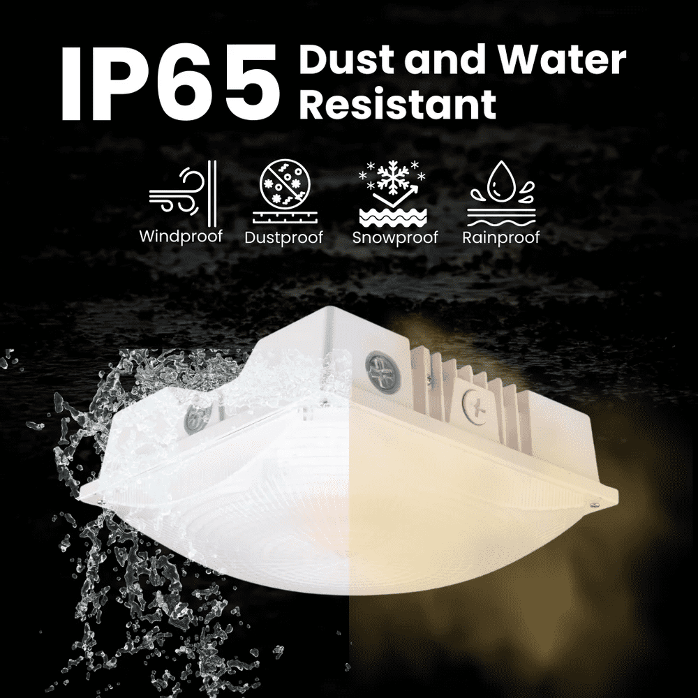 Green Light Depot LED Canopy Light - 40W - Outdoor Parking Garage Light - PGD - White - (UL+DLC 5.1)