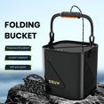 thumbnail image 2 of Pebbuoy 7/9/11L Foldable Fishing Bucket Portable Handle Double Zipper Mesh Cover EVA Leak-proof Collapsible Water Storage Pail Container Fishing Accessories, 2 of 7