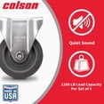 thumbnail image 2 of Colson 4 In. Gray TPR Rigid Plate Caster 82258, 2 of 7