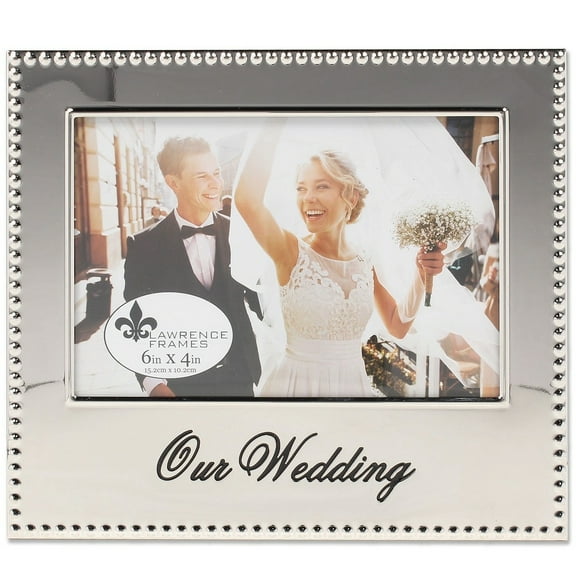 LawrenceFrames 290464 4 x 6 in. Our Wedding Picture Frame, Silver