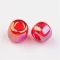 thumbnail image 2 of 6/0 Transparent Rainbow Colours Round Glass Seed Beads Red Size: about 4mm in diameter hole:1.5mm about 495pcs/50g, 2 of 3