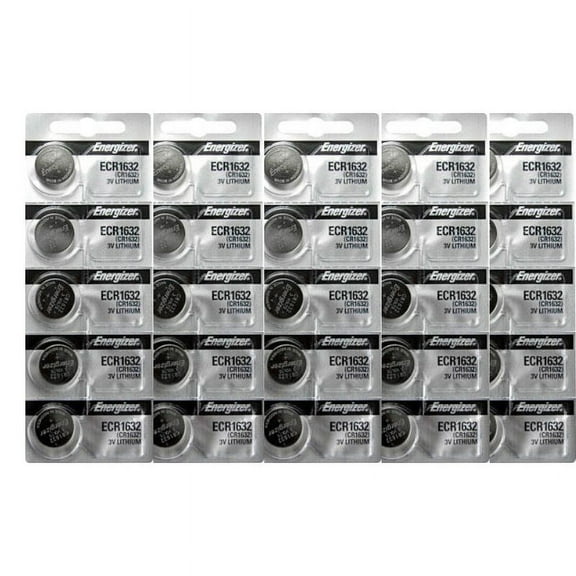 25 Pcs Energizer CR 1632 ECR1632 1632 BR1632 CR1632 3V Lithium Coin Battery