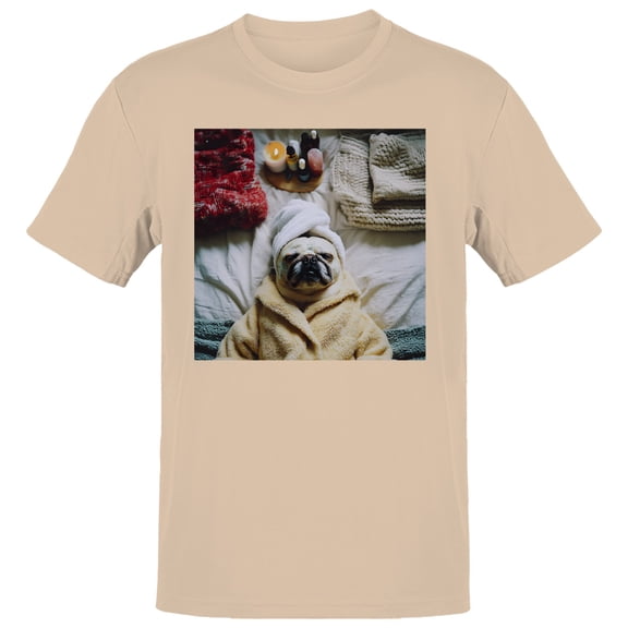 Relaxing Spa Day Pug Men's Natural T-shirt